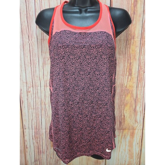 Nike Dri-Fit Women's Racerback Tank Top Small Pink Leopard Print - Picture 2 of 8